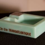 Three opalex ashtrays at the Logo of the Trans-Atlantic General Company - French Line - Model created by Jean Luce for the cruises of the liner Normandy and France