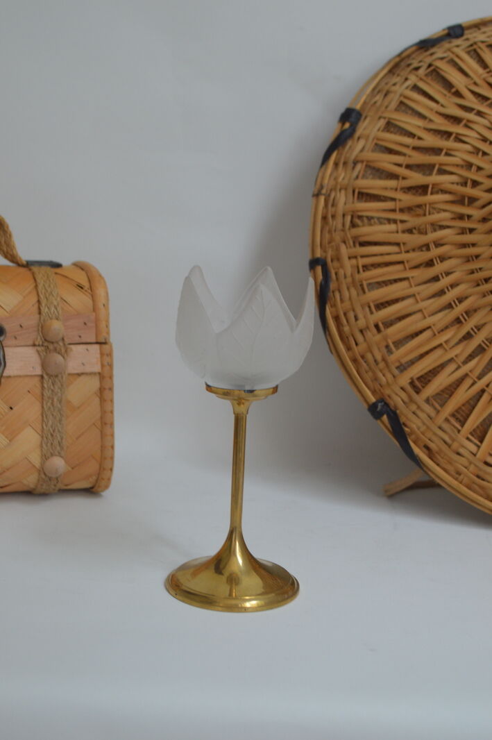 Brass flower candle holder