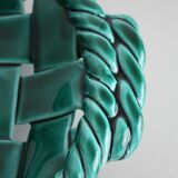 Green braided earthenware cut