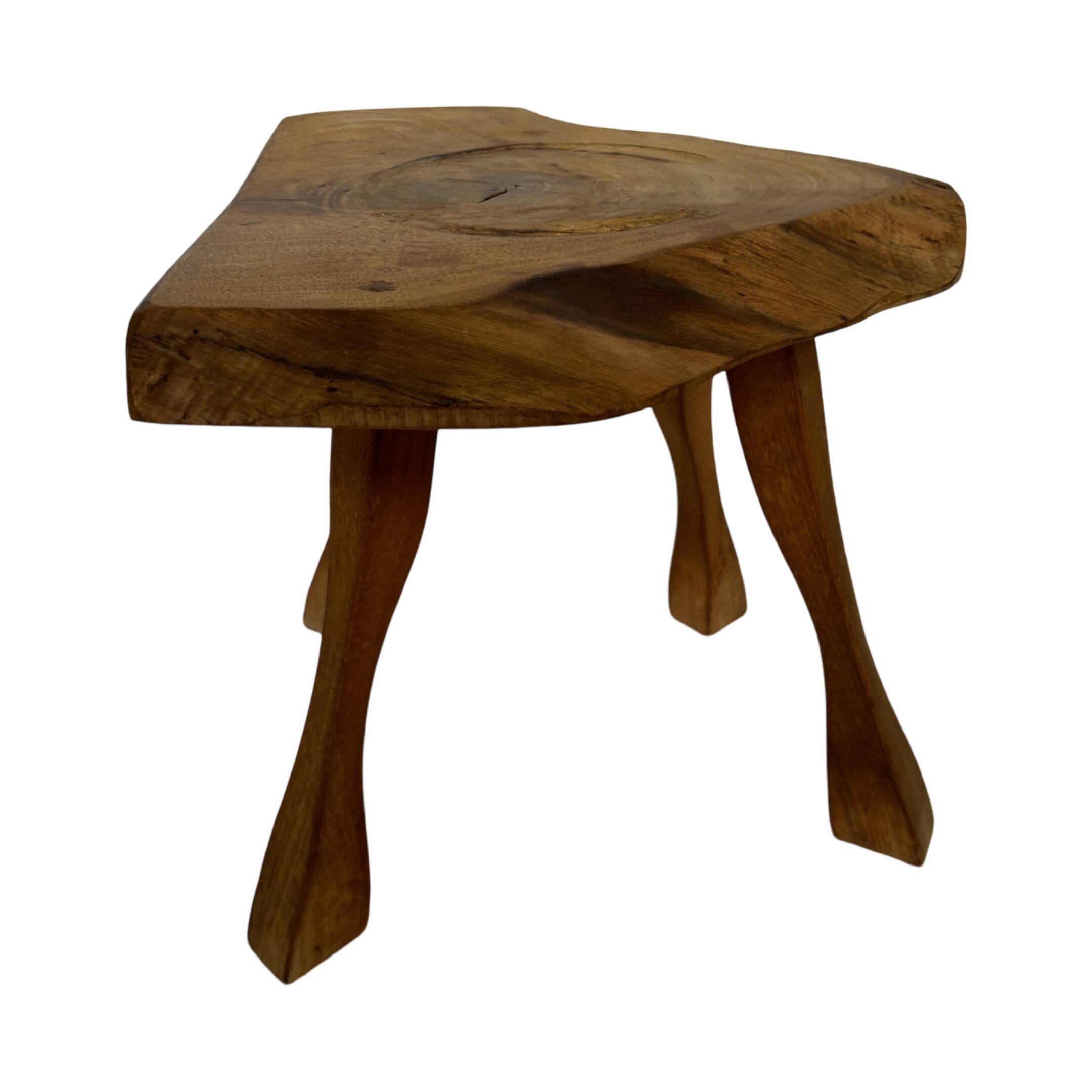Vintage wooden side table  natural design small table