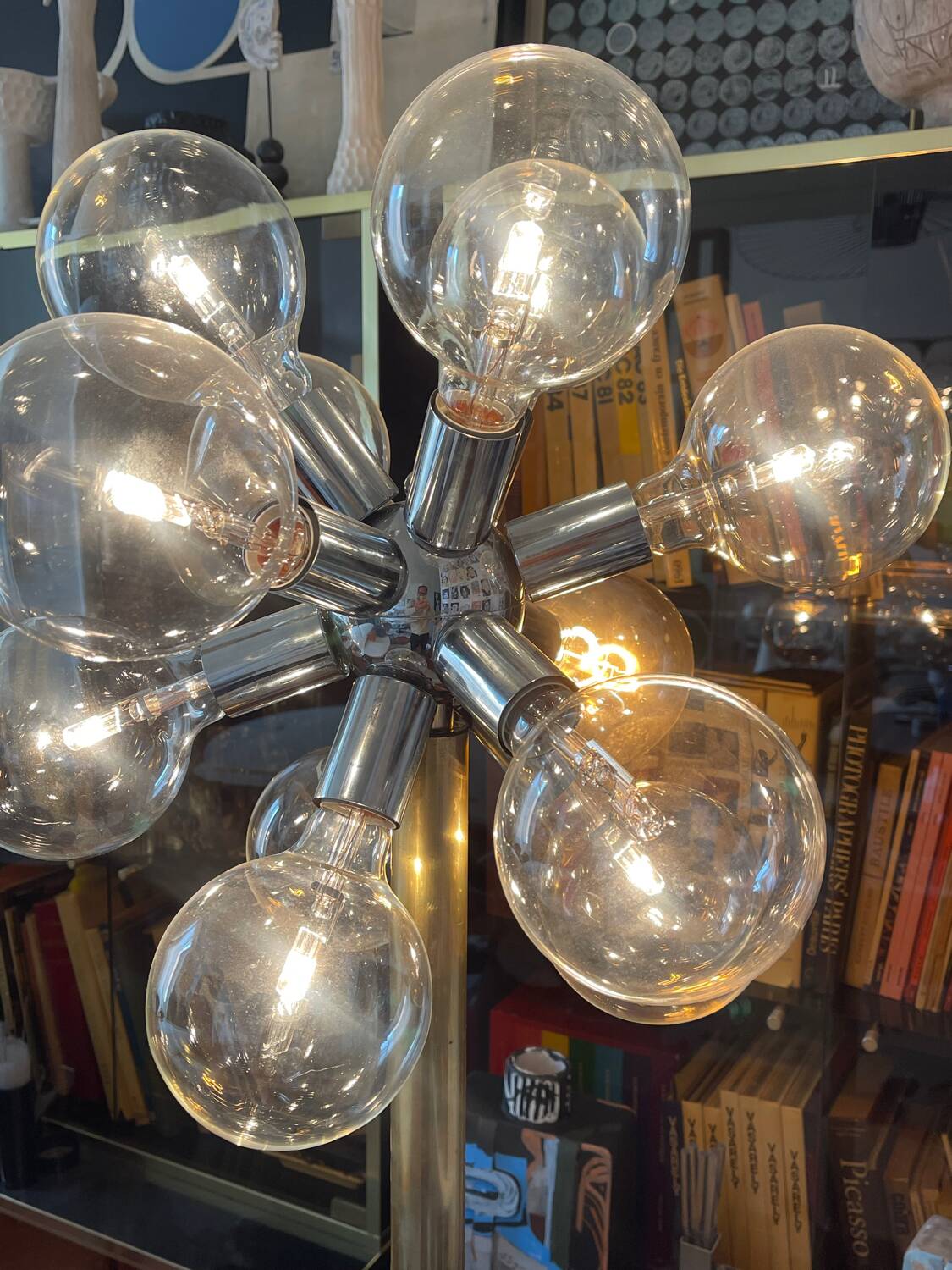 Sputnik floor lamp brass