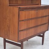 1960s, Danish chest of drawers with a mirror inside, original condition, teak wood.