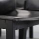 Lot de 6 chaises de salle à manger en bois et cuir noir