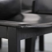 Lot de 6 chaises de salle à manger en bois et cuir noir