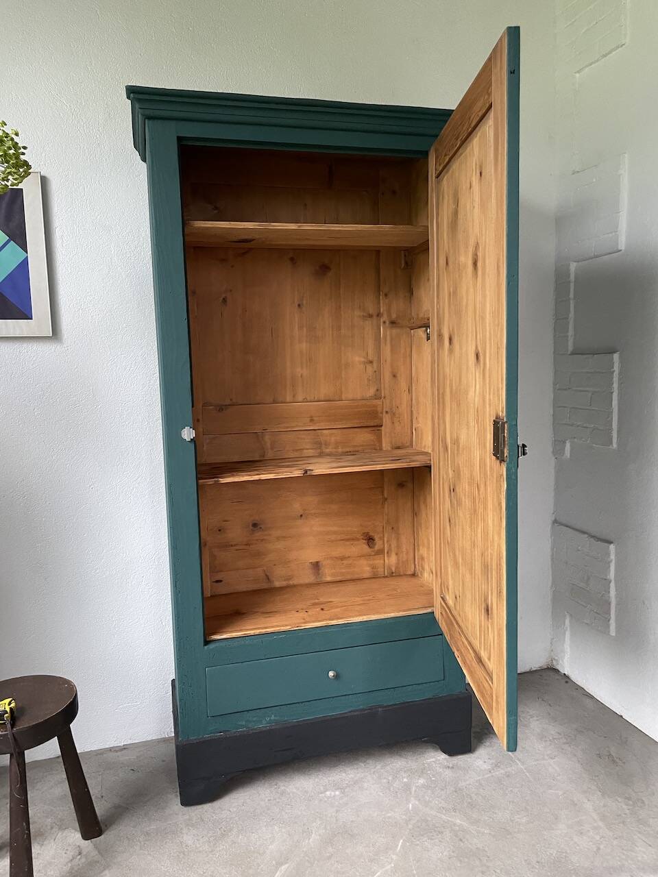 Green hosiery cabinet