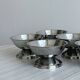 Set of 6 stainless steel footed bowls