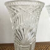 Paire de vases vintage en verre moulé
