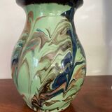 Vintage flamed glazed terracotta vase
