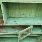 Antique merchant's shelf, Burmese teak sideboard