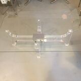 Light of the 1970s glass coffee table