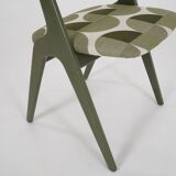 Chaise verte, design danois, années 1970, production : Danemark