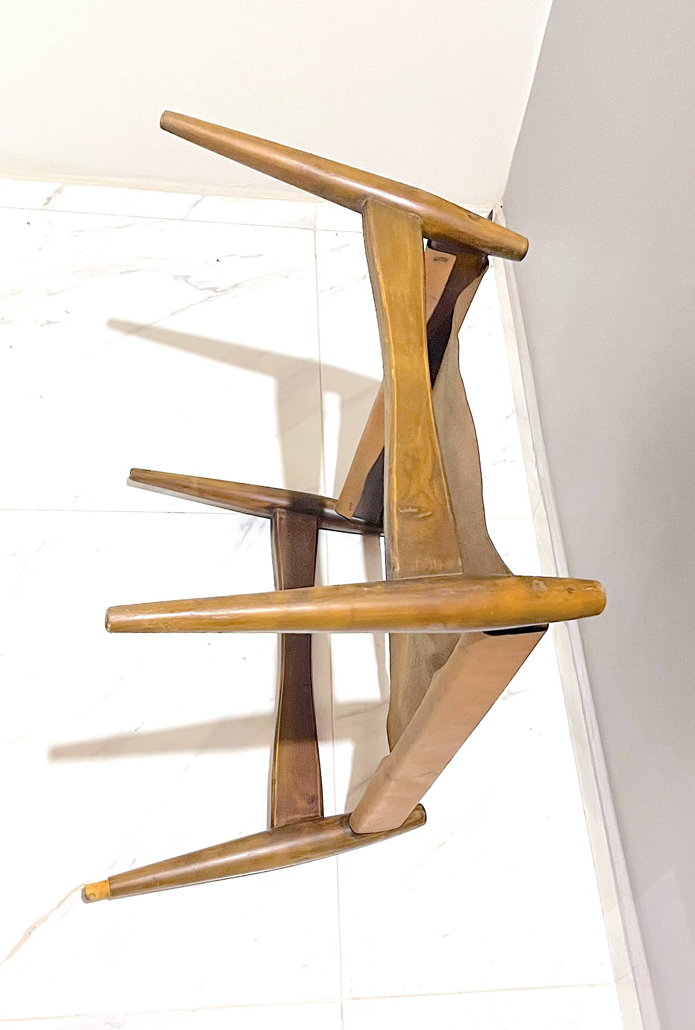 Pair of Ottomans, Rosewood and leather, by Liceu Das Artes e Oficios, Brazil 1960