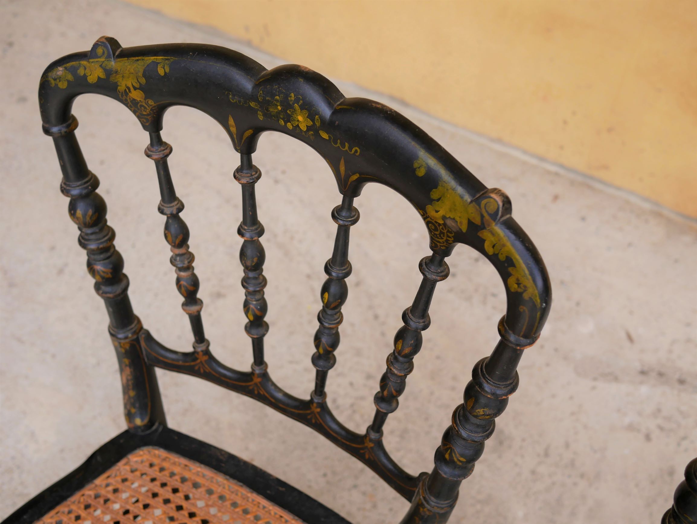 Napoleon III wooden and canning chair, 1920s