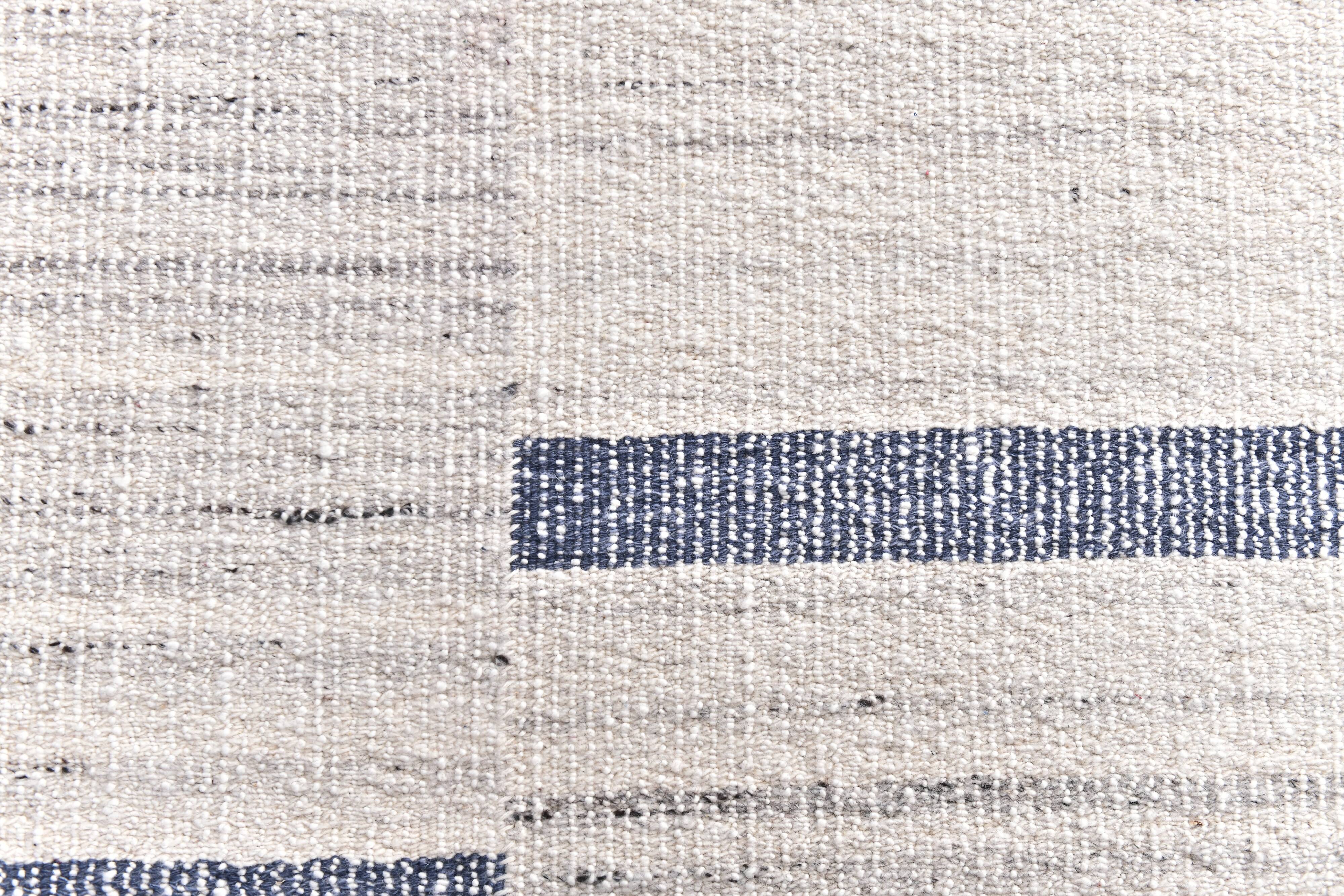 315x210 cm cream Blue kilim carpet, wool hand made blue kilim rug.