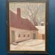 Original Swedish Oil on Canvas “House” by Unknown Artist Vintage & Framed