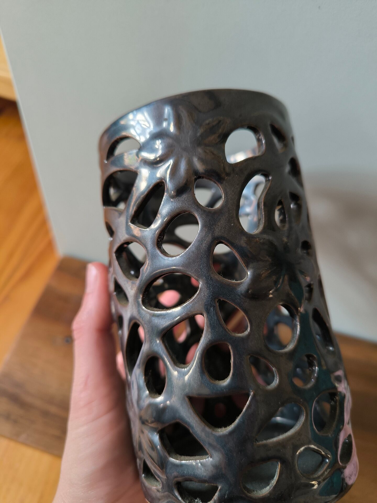 Ceramic design candle holder photophore Serax gold bronze