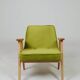 Fauteuil moderne en velours vert lime design par Chierowski