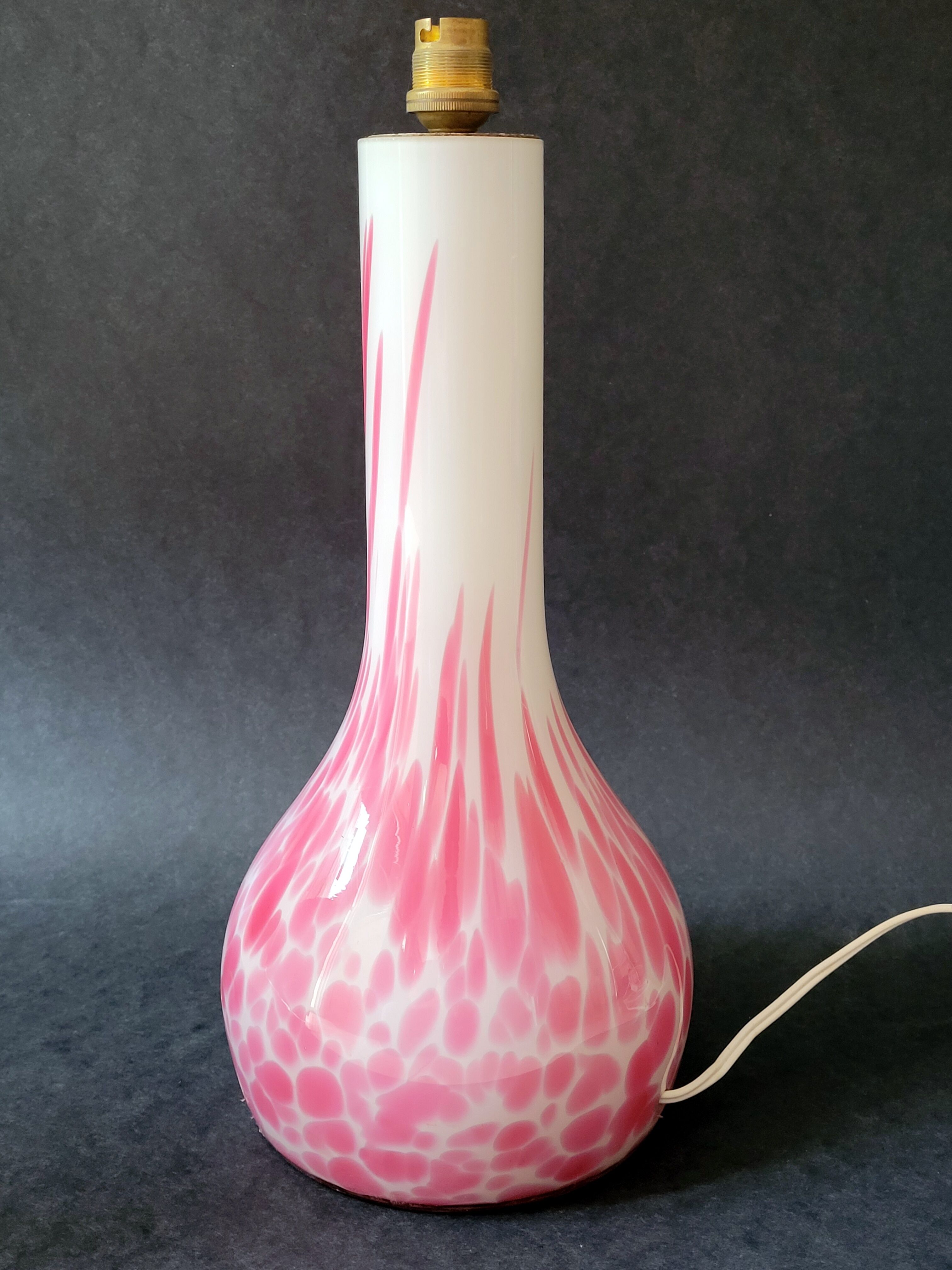 Vintage glass lamp foot Italy by Carlo Moretti