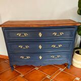 Commode vintage restaurée – peinture Annie Sloan Oxford Navy & cire cl