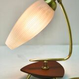 Vintage lamp with white glass lampshade and brass fitting