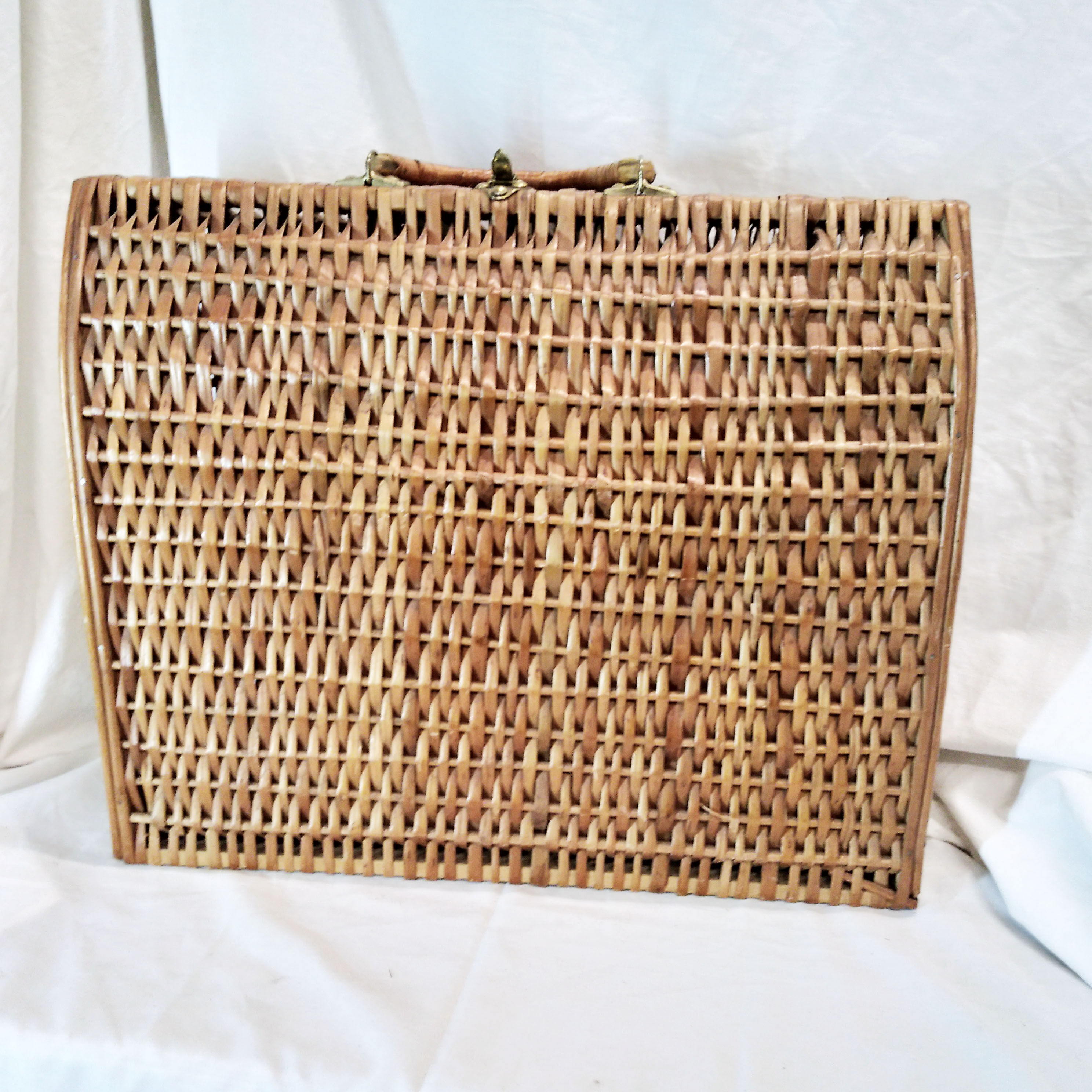 1960 wicker suitcase