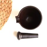 Cast iron mortar and pestle, 50s