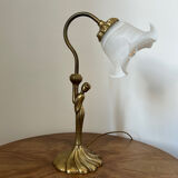 Art Deco lamp in bronze and brass