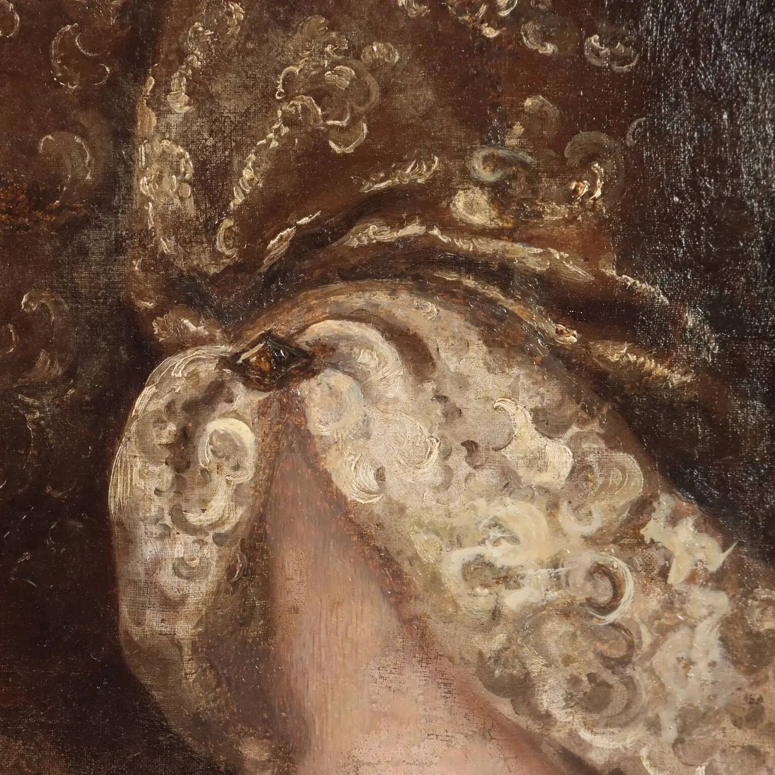 Peinture ancienne, portrait féminin dans le style de Jakob Ferdinand Voet