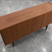 Vintage Mid-Century Scandinavian Modern Classic Teak High Sideboard