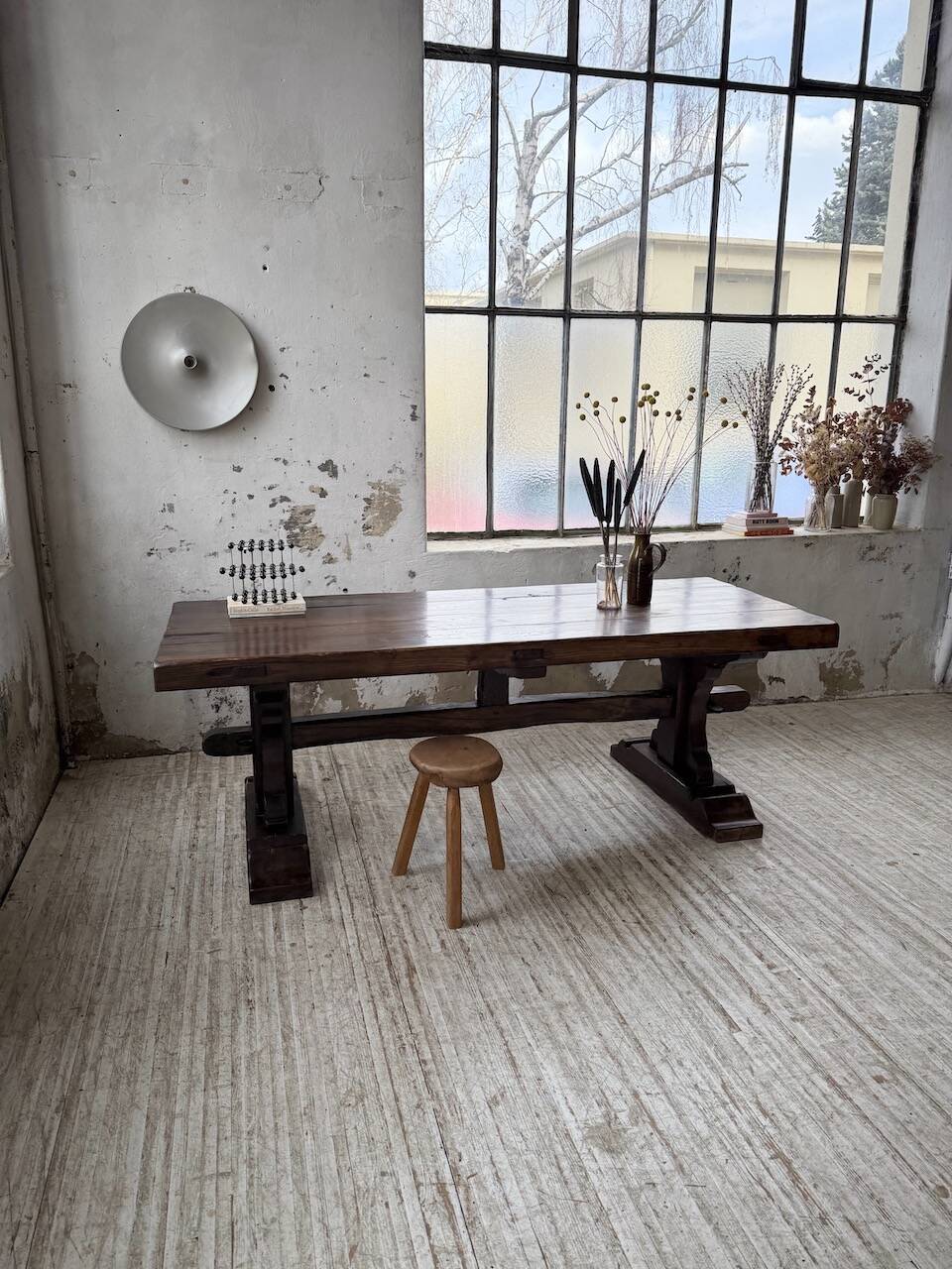Table de monastère XXL en chêne, 19ème s.