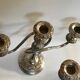 Pair of silver metal chandeliers