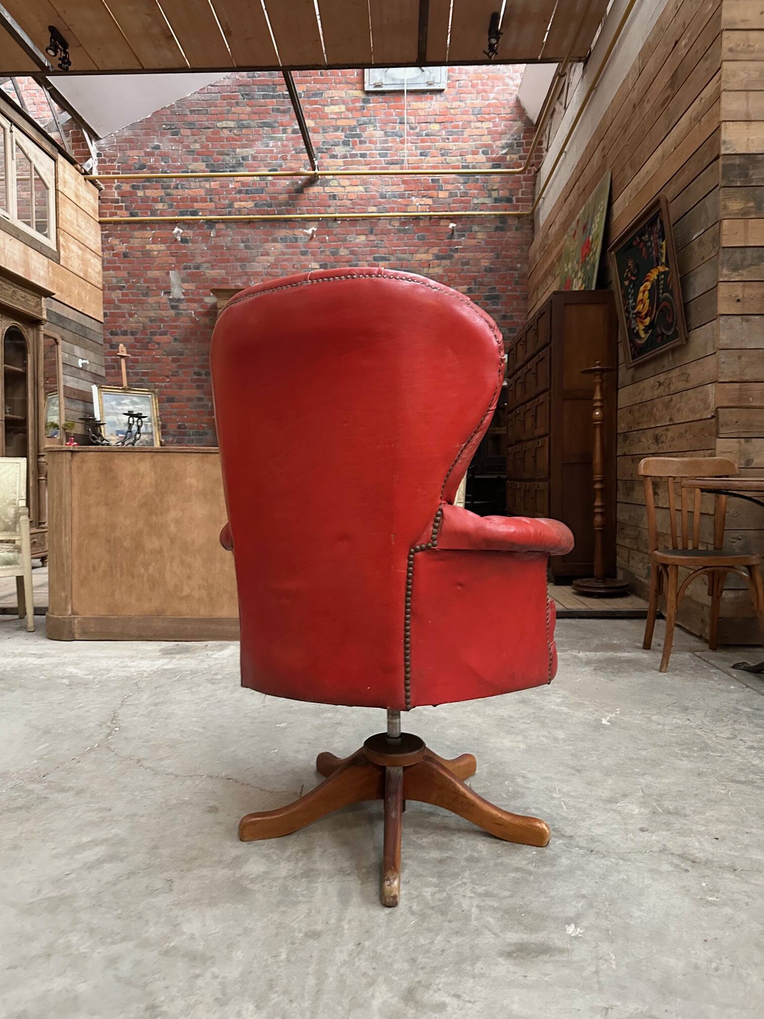 Fauteuil de bureau en cuir 60’S