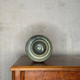 Blue glazed stoneware pot