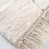Moroccan Berber carpet Beni Ouarain ecru with black diamonds engraved 293x203cm