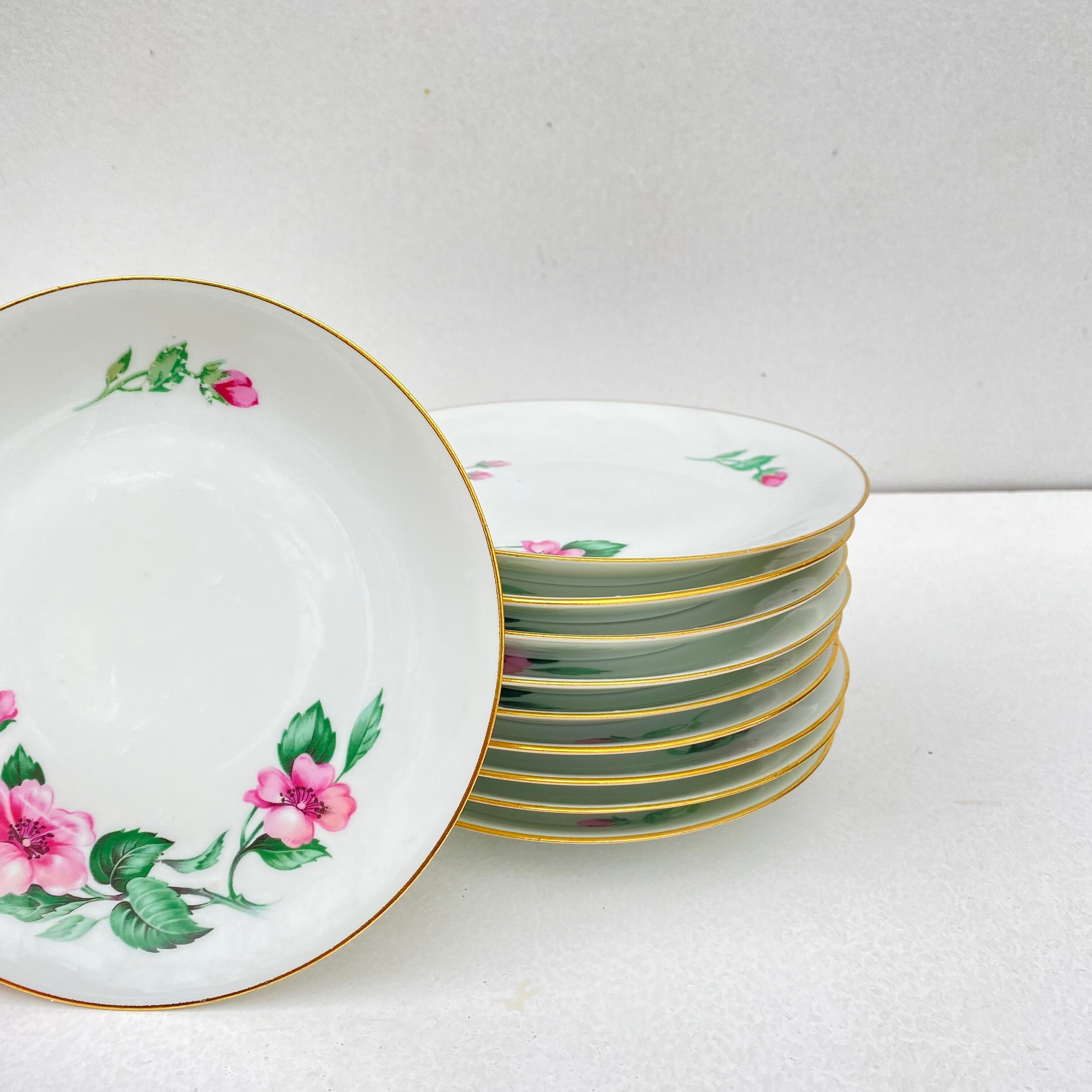 10 porcelain dessert plates