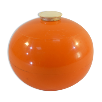 Seau a glace vintage de forme ronde et orange marque gallia