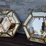 Set de 2 appliques murale Sothis hexagonale effet diamant
