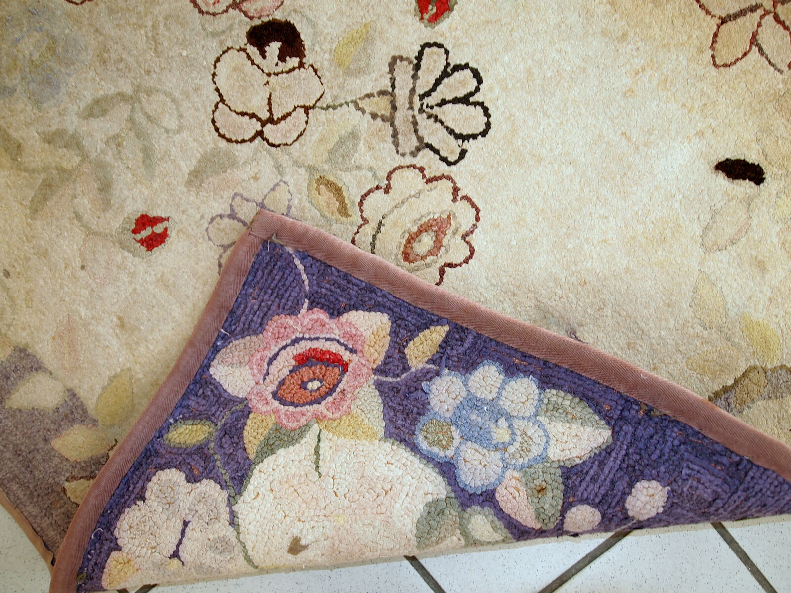 Former U.S. carpeting primitive hooke made hand 77x137cm 1900