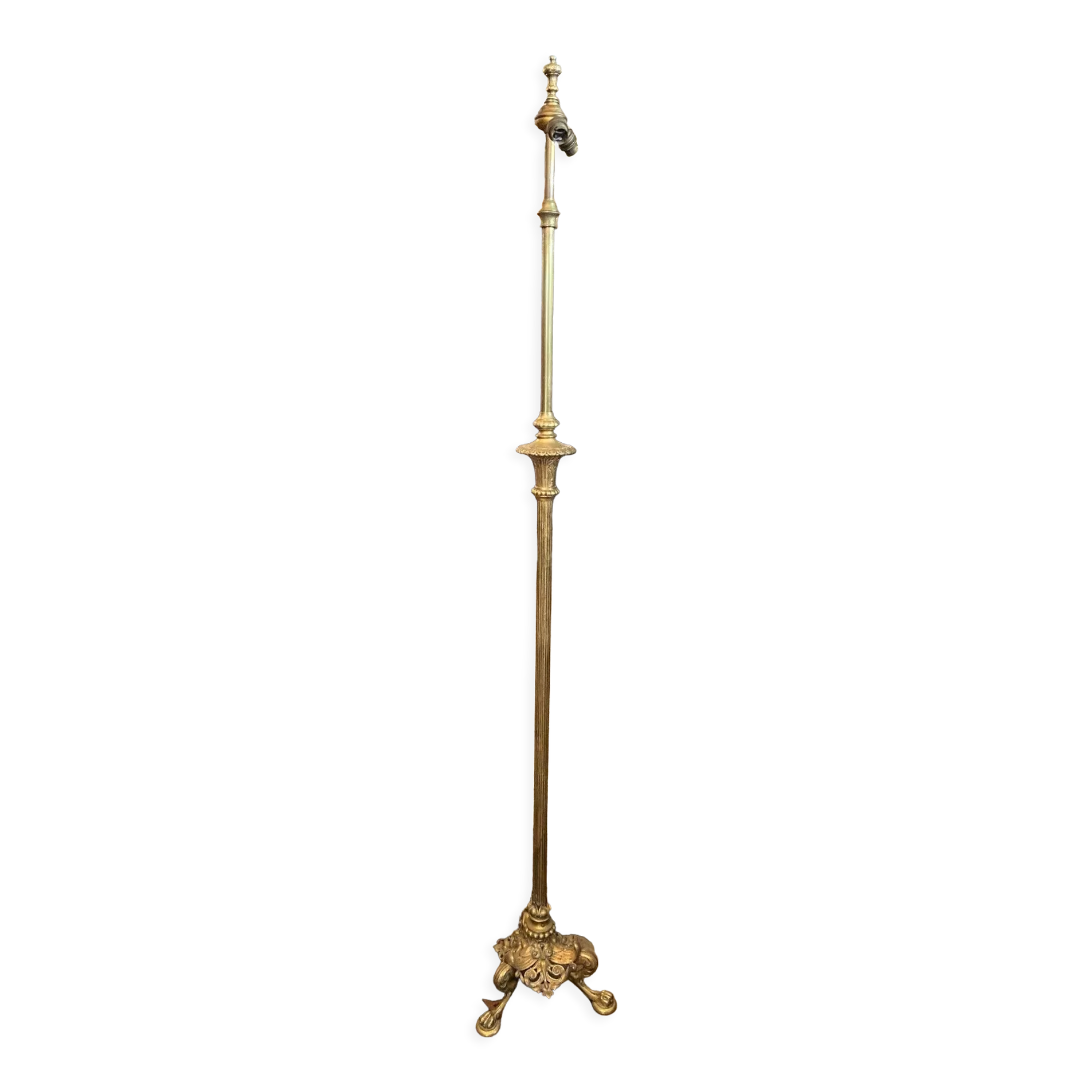 Floor lamp with adjustable height in bronze XIXth style Restoration feet claws
