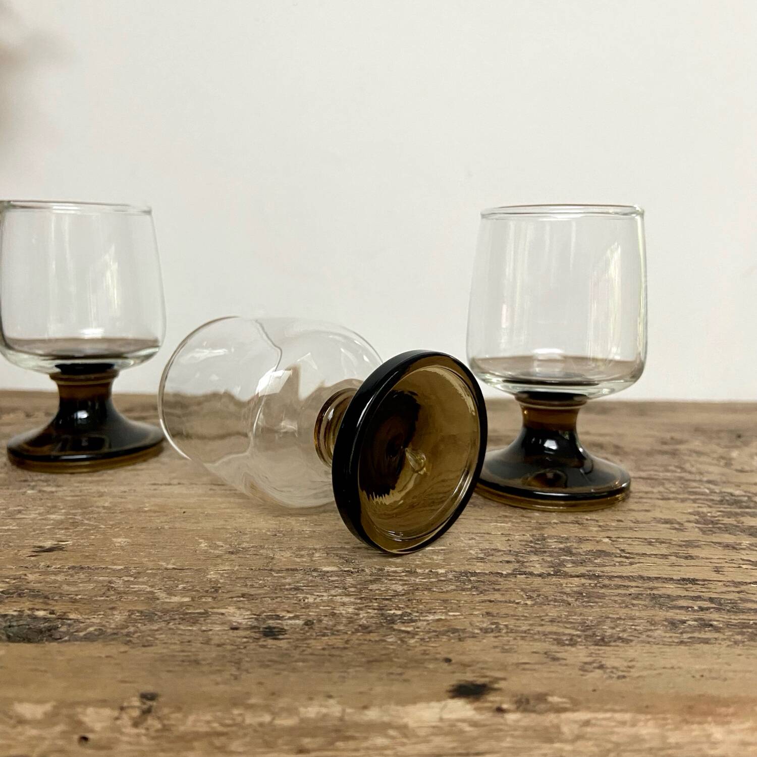 6 vintage liqueur glasses