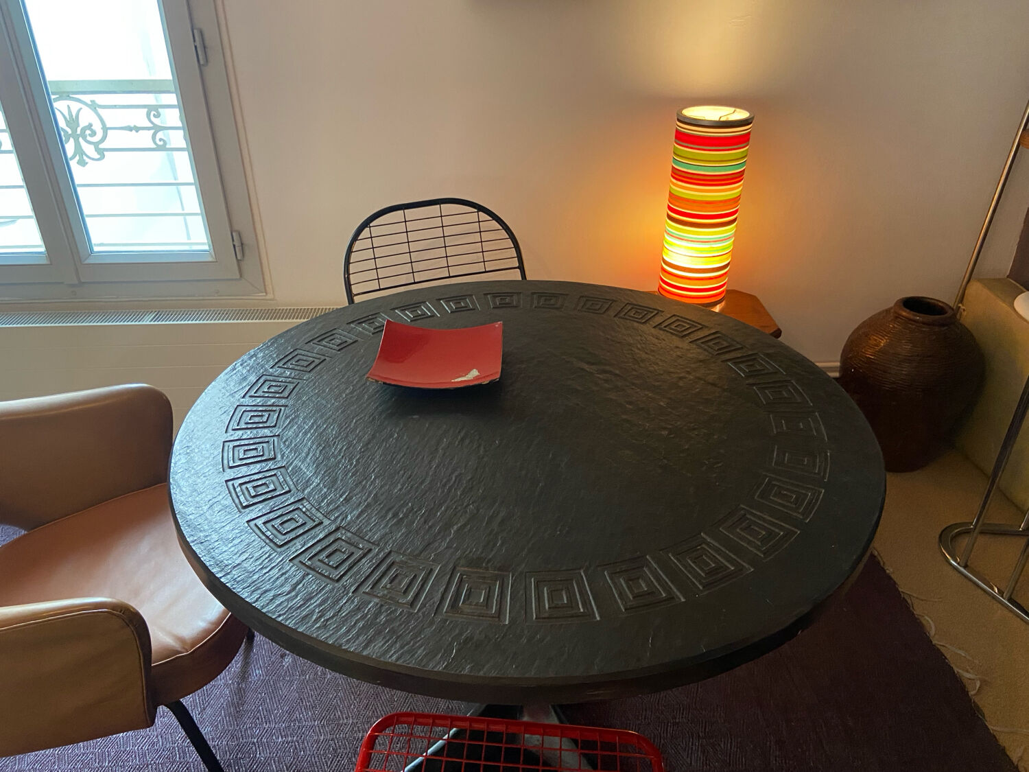 Vintage Dining Table by Ilse Möbel, 1960s, Round and Black