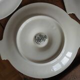 Assiettes à huîtres forme poisson faïence Longwy
