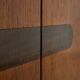 1950's Oakwood Display Cabinet with Sliding Glass Panels