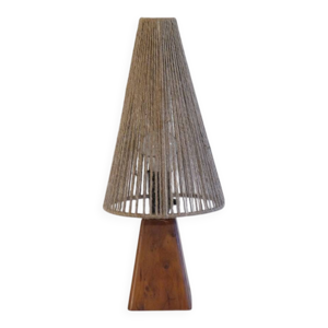 lampe scandinave en bois - corde