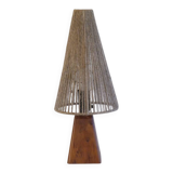 Scandinavian lamp in wood and rope, 1960