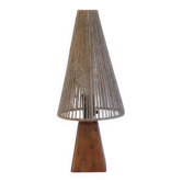 Lampe scandinave en bois et corde 1960