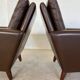 Vintage retro danish mid-century g. thams club chairs in coco brown leather