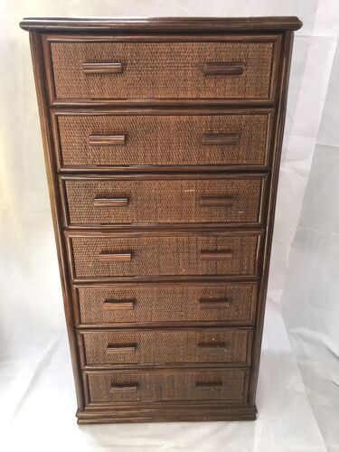 Rattan chest of drawers 7 drawers