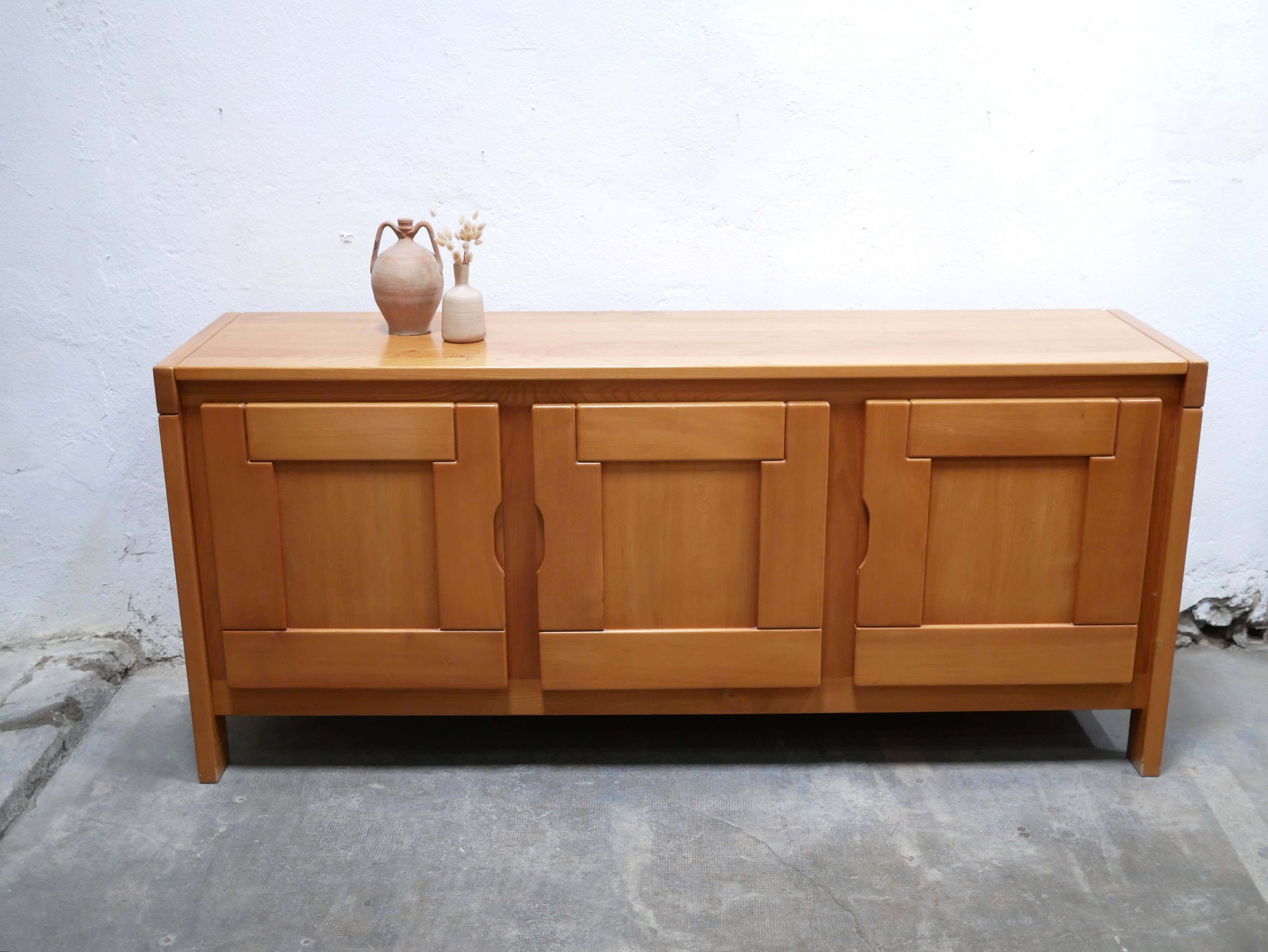 Vintage elm sideboard by Maison Regain editions