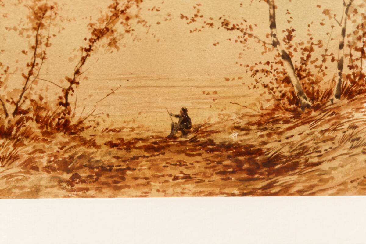 Pair of watercolors, animated landscapes, L. Meyer